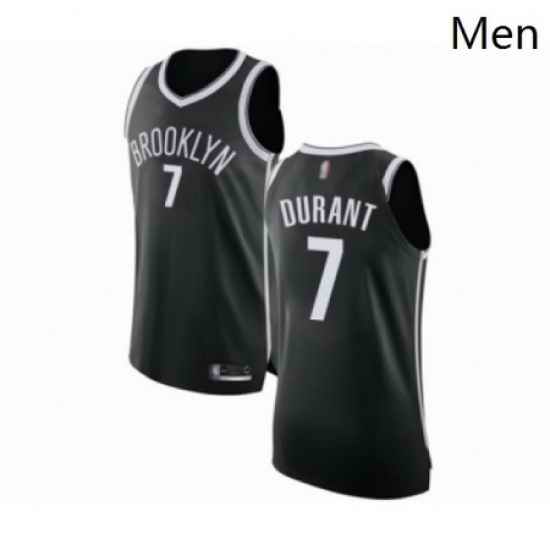 Mens Brooklyn Nets 7 Kevin Durant Authentic Black Basketball Jersey Icon Edition